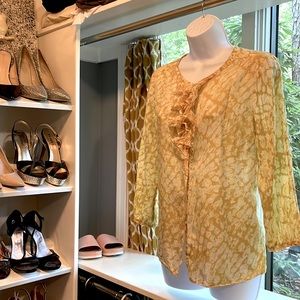 J Crew yellow silk shirt, vintage.